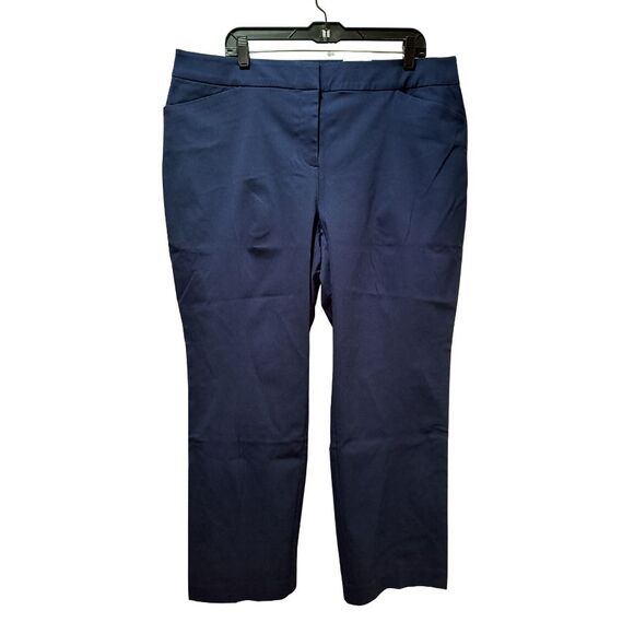 JM Collection Dress Pants Women’s 18W Navy Blue Curvy-Fit Straight-Leg Stretch - Picture 1 of 9